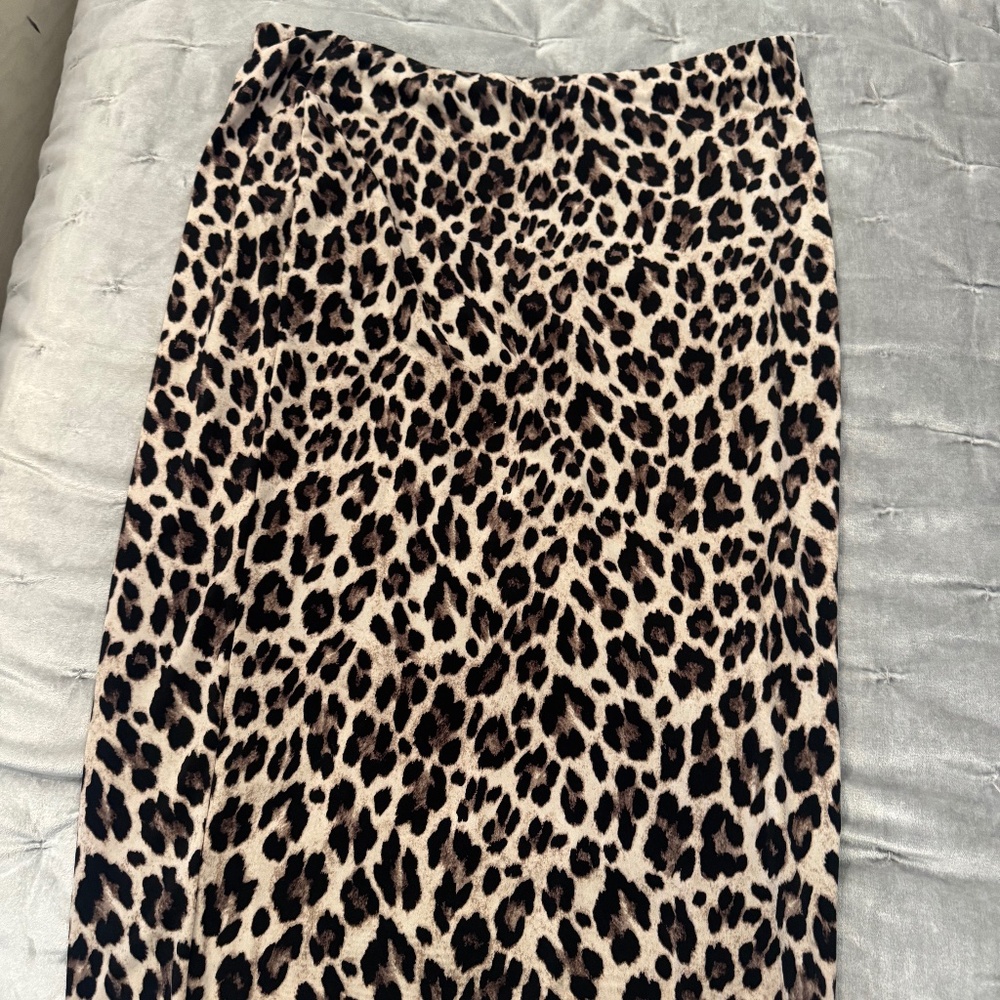 Cotton leopard skirt